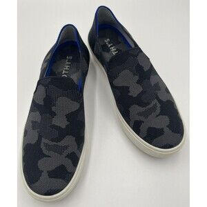 Rothy’s The Original Women’s 8.5 Gray Camo Knit Slip On Flats Sneakers Washable